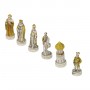 Chess pieces Battle of Kazan in alabaster and hand-painted resin
