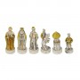 Chess pieces Battle of Kazan in alabaster and hand-painted resin