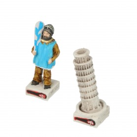 Chess pieces Game of Pisa Bridge Tramontana in alabaster and resin hand painted