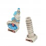 Chess pieces Game of Pisa Bridge Tramontana in alabaster and resin hand painted