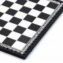 Chessboard leatherette black and white inserted by hand