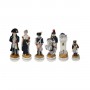 Chess Pieces Battle of Waterloo 1815 in hand painted alabaster and resin