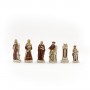 Chess pieces Louis XIV of France, the "Sun King" in hand painted alabaster and resin