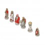 Chess pieces Order of Crusaders in alabaster and resin hand-painted