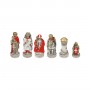 Chess pieces Order of Crusaders in alabaster and resin hand-painted