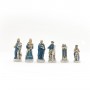 Chess pieces Louis XIV of France, the "Sun King" in hand painted alabaster and resin