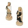 Chess pieces Order of Crusaders in alabaster and resin hand-painted