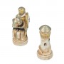 Chess pieces Order of Crusaders in alabaster and resin hand-painted