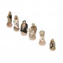 Chess pieces Order of Crusaders in alabaster and resin hand-painted