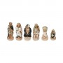 Chess pieces Order of Crusaders in alabaster and resin hand-painted