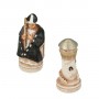 Chess pieces Order of Crusaders in alabaster and resin hand-painted