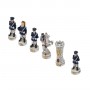 Chess pieces Police State and Municipal Police in alabaster and resin painted by hand