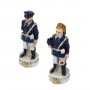 Chess pieces Police State and Municipal Police in alabaster and resin painted by hand