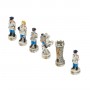 Chess pieces Police State and Municipal Police in alabaster and resin painted by hand