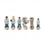 Chess pieces Police State and Municipal Police in alabaster and resin painted by hand