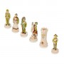 Chess pieces Corps of Carabinieri with high uniform in hand painted alabaster and resin