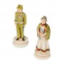 Chess pieces Corps of Carabinieri with high uniform in hand painted alabaster and resin