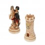 Chess pieces Corps of Carabinieri with high uniform in hand painted alabaster and resin