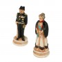 Chess pieces Corps of Carabinieri with high uniform in hand painted alabaster and resin