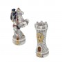 Chess pieces Carabinieri High Uniform and State Police in alabaster and resin painted by hand