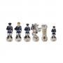 Chess pieces Carabinieri High Uniform and State Police in alabaster and resin painted by hand