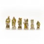 Chess pieces battle Romans vs Barbarians in hand painted alabaster and resin