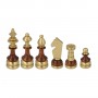 Metal chess pieces brass and wood hornbeam stylized handmade staunton pattern