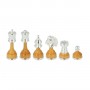 Metal Brass and wood chess pieces handcrafted by hand with gold and silver plated