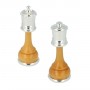 Metal Brass and wood chess pieces handcrafted by hand with gold and silver plated