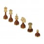 Metal Brass and wood chess pieces handcrafted by hand with gold and silver plated