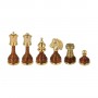 Metal Brass and wood chess pieces handcrafted by hand with gold and silver plated