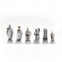 Chess pieces Battle of Troy - Sparta vs Troy in hand painted alabaster and resin