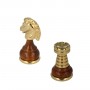 Metal Brass and wood chess pieces handcrafted by hand with gold and silver plated