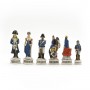 Chess pieces Savoy vs Bourbons in hand painted alabaster and resin