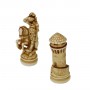 "Medioevo" chess pieces in alabaster and resin Wood Effect Coating