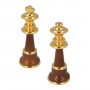 Metal Brass and wood chess pieces made by hand and assembled by hand with gold and silver plated