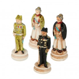 Chess pieces Corps of Carabinieri with high uniform in hand painted alabaster and resin