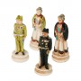 Chess pieces Corps of Carabinieri with high uniform in hand painted alabaster and resin