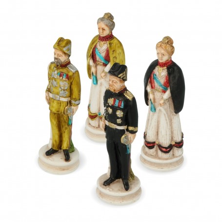 Chess pieces Corps of Carabinieri with high uniform in hand painted alabaster and resin