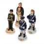 Chess pieces Carabinieri High Uniform and State Police in alabaster and resin painted by hand