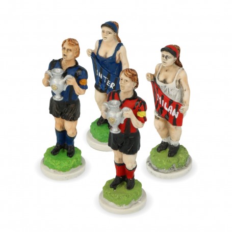 Chess pieces Football (Soccer) Teams in hand-painted  alabaster and resin