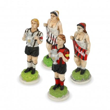 Chess pieces Football (Soccer) Teams in hand-painted  alabaster and resin
