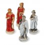Chess pieces Battle of Troy - Sparta vs Troy in hand painted alabaster and resin