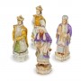 Genghis Khan hand painted alabaster and resin chess pieces and the Mongol battle against the Chinese people