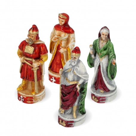 Chess pieces Maritime Republics of Italy in hand painted alabaster and resin