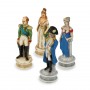 Chess pieces Battle of Borodino in alabaster and resin Handpainted