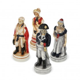 Chess Pieces Battle of Waterloo 1815 in hand painted alabaster and resin