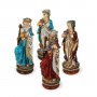 Chess pieces The Grape Harvest in hand painted alabaster and resin