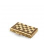 Backgammon and chess - case with backgammon game and chessboard with chess game