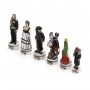 Chess pieces Savoy vs Bourbons in hand painted alabaster and resin